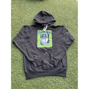 Thrasher Fred Gall 1995 Cover Hoodie Mens Small Black Skate Y2K 90s Magazine NWT